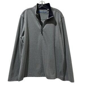 Robert Graham Men’s 2X XXL Gray Quarter Zip Sweater Fleece Aztec Collar R6